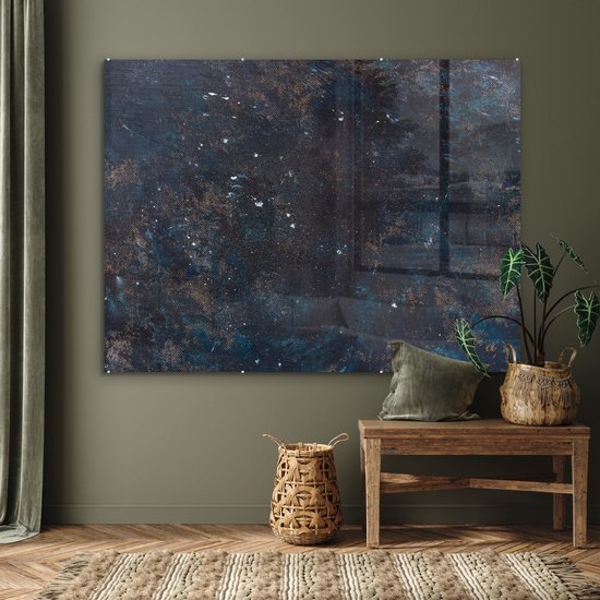 MuchoWow® Peinture sur verre 160x120 cm - Peinture sur verre acrylique - Ardoise - Grijs - Béton - Industriel - Photo sur verre - Peintures