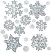 Kerst raamstickers - 2x st - 30 x 46 cm - raamdecoratie sneeuwvlok plaatjes