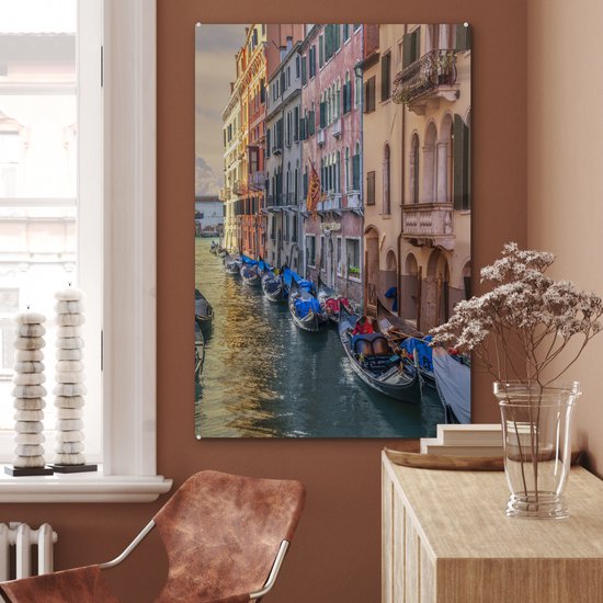 Gondoles à Venise en Glas 60x90 cm - Tirage photo sur Glas (décoration murale en plexiglas)