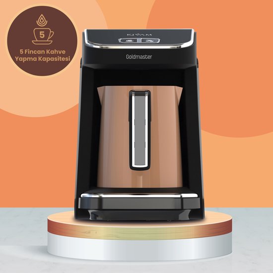 Goldmaster PRO KIVAM - GM-9900G - Turkse Koffiezetapparaat - 480W Performance / stijlvol ontwerp / duurzame roestvrijstalen Koffiepot - Goud