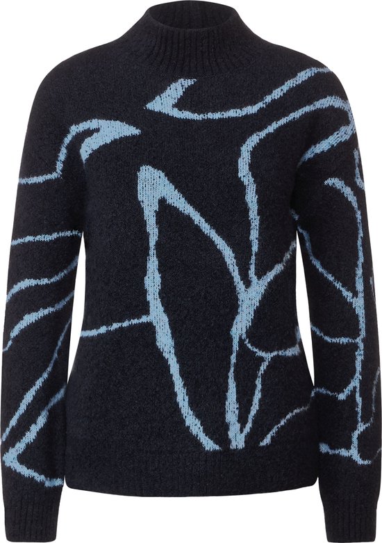 Street One Boucle dessin sweater - Dames Trui - Deep Blue