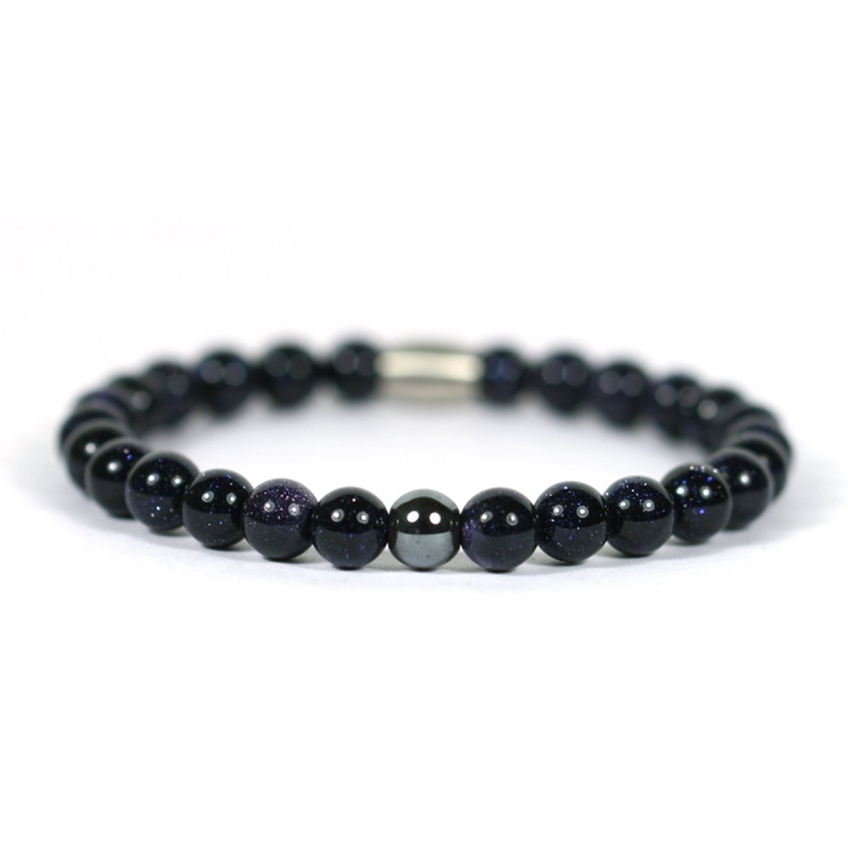 IbizaMen - heren armband - blue goldstone