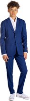 OppoSuits Daily Dark Blue - Costume Casual Teen - Pour Mariages, Fêtes Scolaires et Casual Chic - Comprenant Pantalon et Blazer - Blauw - Taille: EU 158/164 - 14 Ans