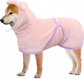 Lexium Hondenbadjas - Maat S - Roze - Badjas Voor Honden - Honden Badjas
