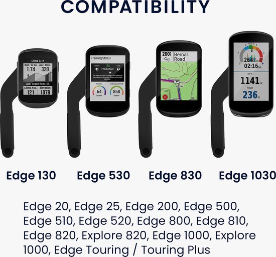 kwmobile GPS houder voor fiets geschikt voor Garmin Edge - Kunststof fietshouder voor navigatie - Stuurhouder voor fietscomputer in zwart