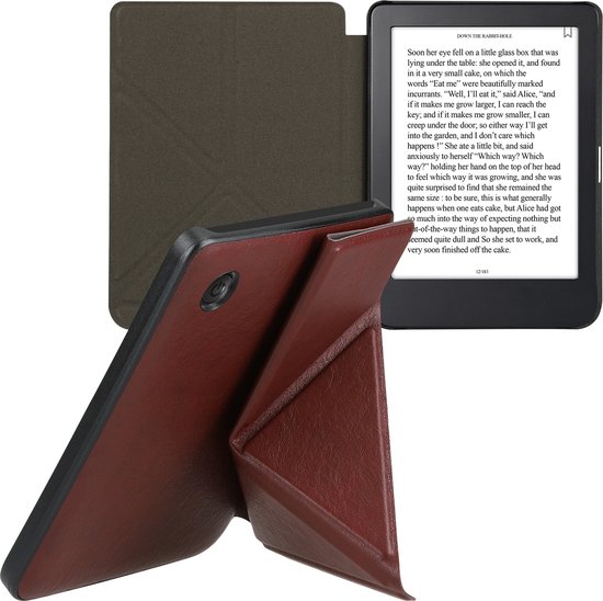 kwmobile e-reader hoesje geschikt voor Kobo Clara 2E hoes - Ereader flip case met standaard - E reader cover van kunstleer - In braam van Merkloos — afbeelding 2
