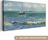 Canvas Schilderij Zeegezicht bij Les Saintes-Maries-de-la-Mer - Vincent van Gogh - 80x40 cm - Wanddecoratie