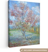 Canvas Schilderij De roze perzikboom - Vincent van Gogh - 60x80 cm - Wanddecoratie