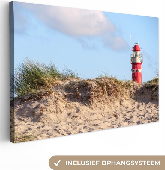 Canvas Schilderijen - Strand - Vuurtoren - Duin - Wanddecoratie