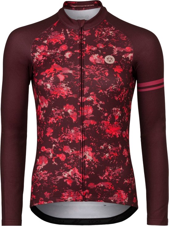 AGU Abstract Flower Fietsshirt Lange Mouwen Essential Dames - Red - XS