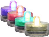 Ideas4seasons LED waxinelichtjes/theelichtjes voor onder water - set van 8x - meerkleurig - zinkend