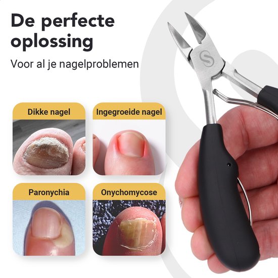 Professional Nailcutter Pro - Pince à ongles pour ongles et coins fongiques - Pince à angle à double transmission - Pince à double joint solide