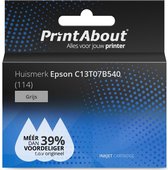 PrintAbout huismerk Inktcartridge C13T07B540 (114) Grijs geschikt voor Epson