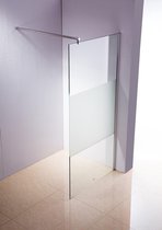 Clp ROUND - Roestvrijstalen douchewand - NANO-glas - Semi-matglazen 120 x 200 x 150 cm