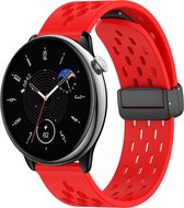 Siliconen bandje - geschikt voor Samsung Galaxy Watch 6 (Classic) / Watch 5 (Pro) / Watch 4 (Classic) / Watch 3 41 mm / Active / Active 2 / Watch 42 mm - rood