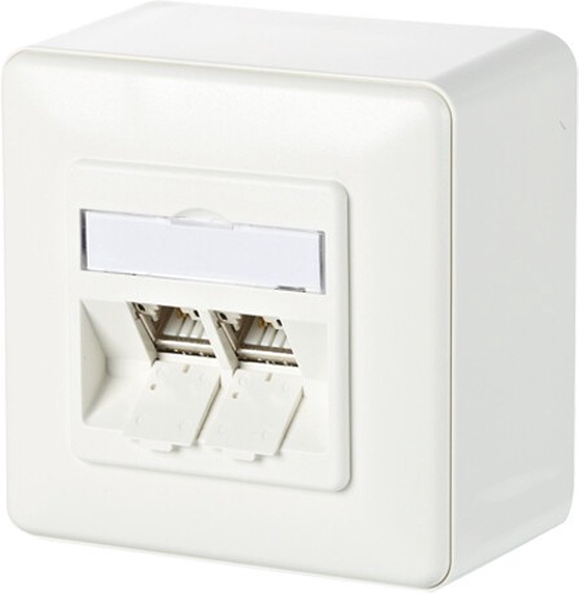 Metz Connect 130B11D20002-E Netwerkdoos Opbouw (op muur) CAT 6A 2 poorten Zuiver wit