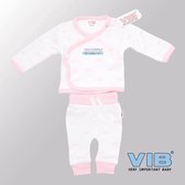 VIB® - Prematuur 2-Delig setjes - Tiara (Wit-Roze) - Babykleertjes - Baby cadeau - zwangerschap aankondiging - geboorte cadeau