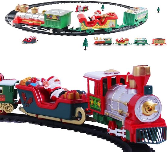 Woody - Trein set met elektrische locomotief in ton
