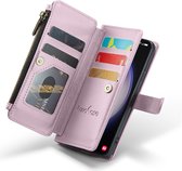 Hoesje geschikt voor Samsung Galaxy S23 - ZipCase Book Cover Case Leer Royaal Rose