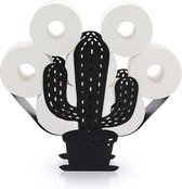 Zwarte metalen toiletrolhouder Toiletrolhouder Wandgemonteerde decoratie voor badkamer in de vorm van een cactusplant.