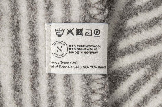 Røros - Naturpled Nøste - Scheerwollen Plaid - Grijs Wit