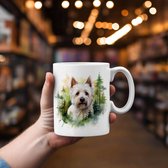 Mok West Highland White terrier Beker cadeau voor haar of hem, kerst, verjaardag, honden liefhebber, zus, broer, vriendin, vriend, collega, moeder, vader, hond