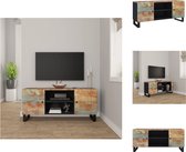 vidaXL TV-meubel Industrieel - 105 x 33 x 46 cm - Massief gerecycled hout - Opbergruimte - Stevig blad - Kast