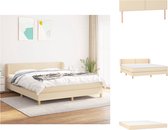 vidaXL Boxspringbed s - Crème Kleur - 160 x 200 x 78/88 cm - Duurzaam materiaal - verstelbaar hoofdbord - pocketvering matras en huidvriendelijk topmatras - Bed