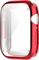 Watch case screenprotector - hoesje - geschikt voor Apple Watch Series 7/8/9 - 41 mm - rood