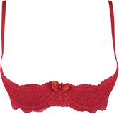 V-9801 bra red with open cups