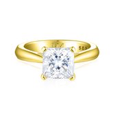 Iris - 14k Geelgouden Princess Solitair Moissanite Ring - 3.1 karaat