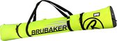 BRUBAKER Carver Champion - Skitas - Voor 1 paar Ski's & Stokken - Gevoerd - Zware Kwaliteit - Scheurvast - Skihoes - Verstelbare draag/schouderbanden - 190 cm - Neon Geel/Zwart