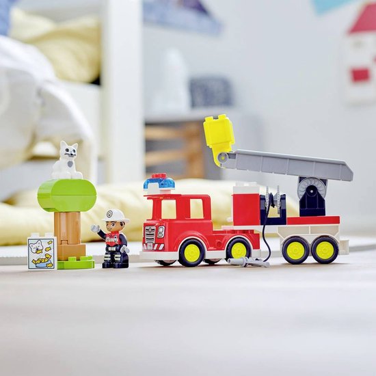 LEGO DUPLO Town Brandweerauto, Educatief Peuter Speelgoed met Dierenfiguur - 10969 - LEGO