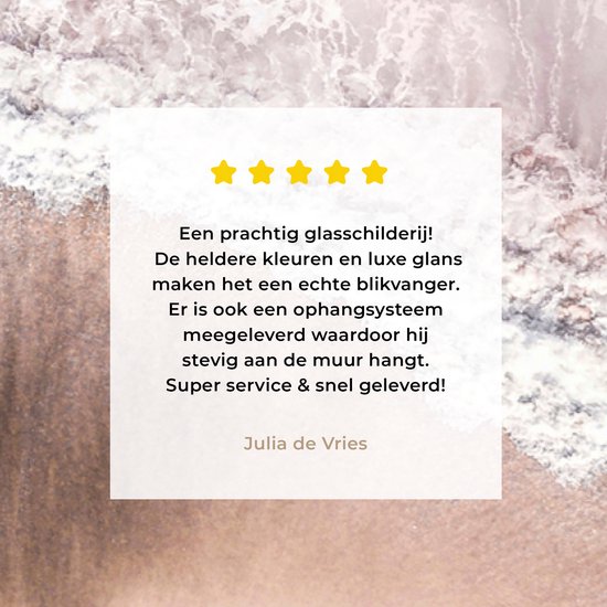 MuchoWow® Peinture sur verre 80x40 cm - Peinture sur verre acrylique - Mer - Plage - Rose - Nature - Photo sur verre - Peintures