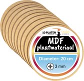 Creative Deco 10 x MDF - Cirkelvormig Paneel | Diameter 20 cm x 3 mm | Perfect voor Lasersnijden, CNC - Frezen, Modelleren, Freeswerk, Figuurzagen