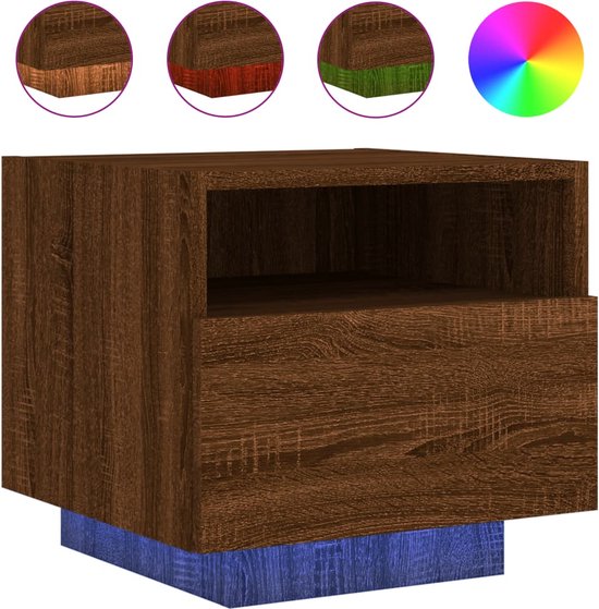VidaXL Tv-meubel Met LED-verlichting 100x41x50 Cm Br   Eikenkleur 1032125450