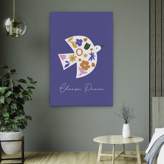 Artaza Tableau sur Toile Choisissez Peace Vogel - 60x90 - Photo sur Toile - Impression sur Toile - Décoration murale