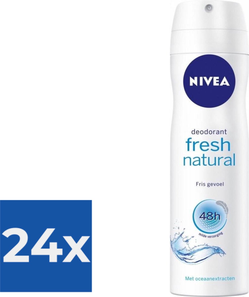 Goedkoopste Nivea Deodorant Spray Fresh Natural 150 ml - Voordeelverpakking 24 stuks