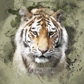 Schilderij - Siberische tijger portret , Multikleur , 3 maten , Premium print