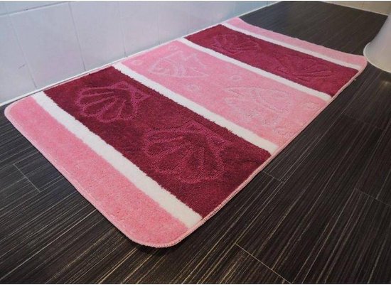 Badmatten set 50x80 + 40x50cm roos | bol.com