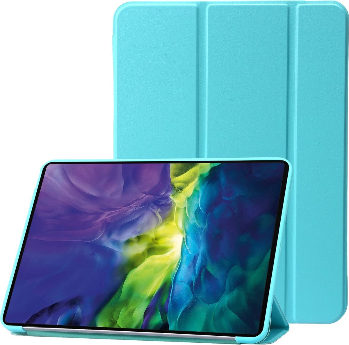 Mobigear Tablethoes geschikt voor Apple iPad 11 (2025) Hoes | Mobigear Tri-Fold Gel Bookcase - Turquoise