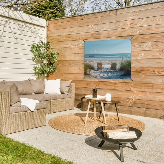 Affiche de jardin 80x60 cm - Décoration de jardin Dunes - Plage - Mer - Été - Affiche pour le jardin - Décoration extérieure - Tableau de jardin clôture - Décoration murale sur toile de jardin - Décoration murale sur toile de balcon