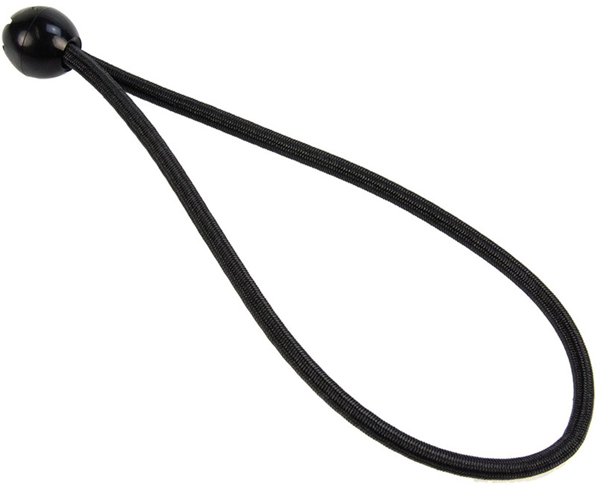 Spanner met bal 25cm elastiek zwart 10 stuks