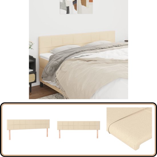 vidaXL Têtes de lit 2 pcs Crème 100x5x78/88 cm Tête de lit - Têtes de lit - Décoration de lit - Couleur crème - Tête de lit en Tissus - Tête de lit réglable - Coin lecture - Coin TV