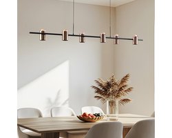 LumenXL Hanglamp Kyo, 6-lichts - zwart - goud