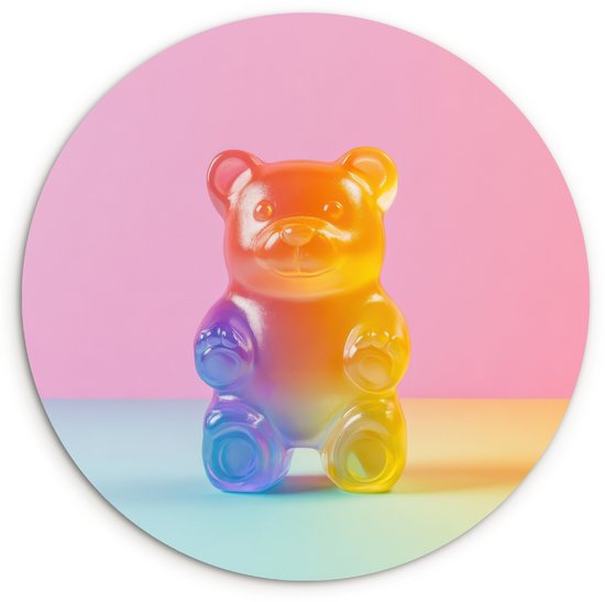 WallCircle® Wandcirkel 90x90 cm - Muurcirkel Pastel - Snoep - Muurdecoratie woonkamer - Wanddecoratie keuken - Kamer decoratie accessoires - Ronde schilderijen