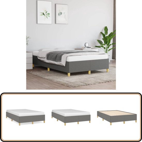 Bedframe zonder matras 120x200 cm fluweel donkergrijs Bedframe zonder matras 120x200 cm fluweel donkergrijs