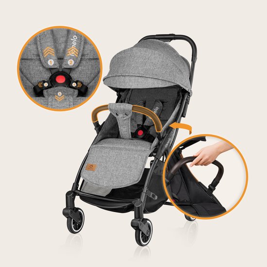Lionelo Buggy Julie One - Kinderwagen Premium - Automatisch opvouwen - Wandelwagen tot 22 kg - Comfortabele zitje van LIONELO — afbeelding 4