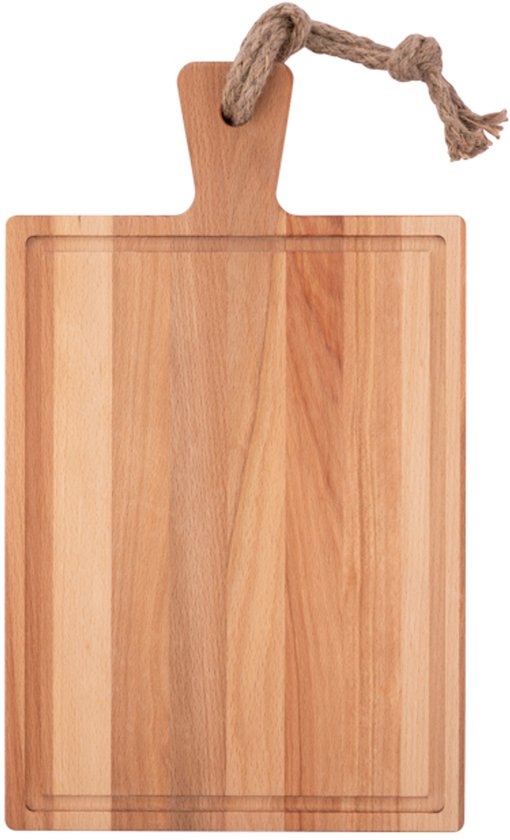 Bowls and Dishes | Puur Hout | Duurzaam Beuken Steakplank | Borrelplank met sapgoot | BBQ plank met handvat 40 cm