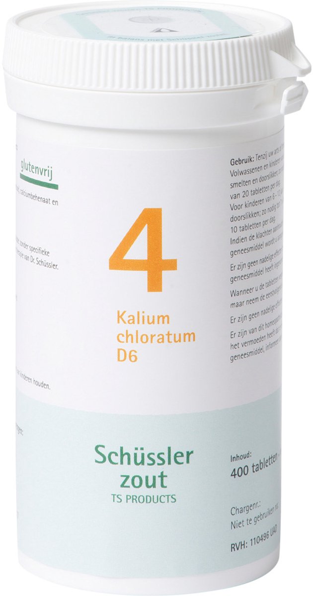 Pfluger Schussler Zout nr 4 Kalium Chloratum D6 - 1 x 400 tabletten